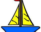 Desenho Barco veleiro pintado por CUTE