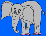 Desenho Elefante feliz pintado por Sofhiaaaa