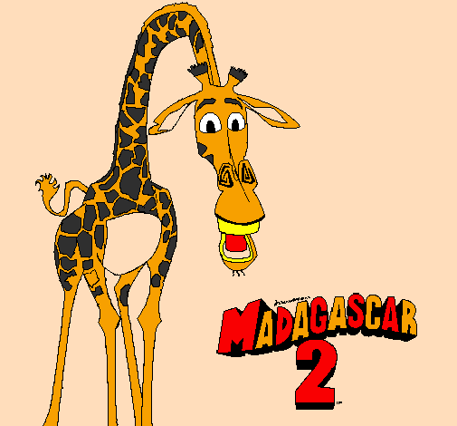 Desenho Madagascar 2 Melman pintado por s@r@h