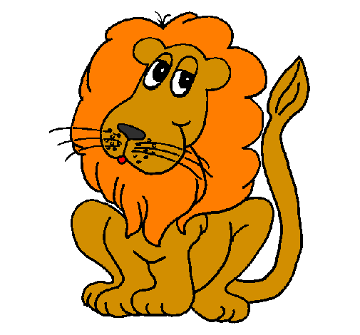 Desenho Leão pintado por circo elefante patati pat