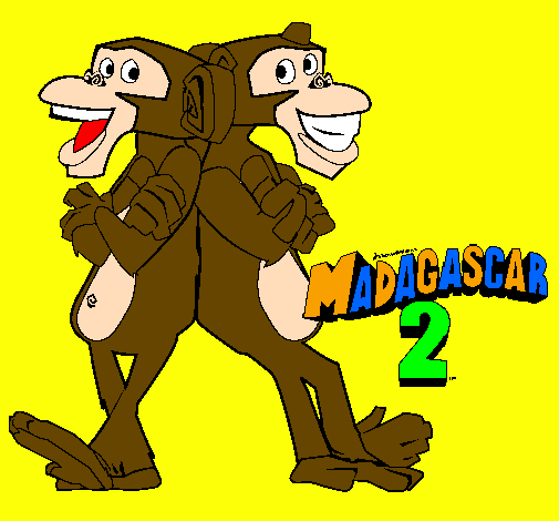 Desenho Madagascar 2 Manson & Phil 2 pintado por nickolas