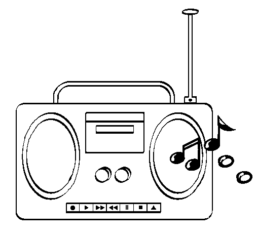 Desenho Radio cassette 2 pintado por pingui