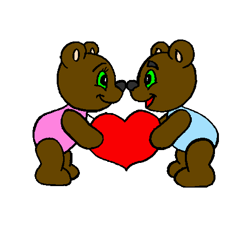 Desenho Ursos apaixonados pintado por ESTELA