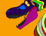 Desenho Esqueleto tiranossauro rex pintado por Dino Lucas