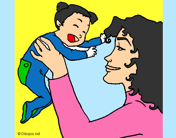 Desenho Mãe e filho  pintado por TATIANE