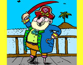 Desenho Pirata a bordo pintado por marisa