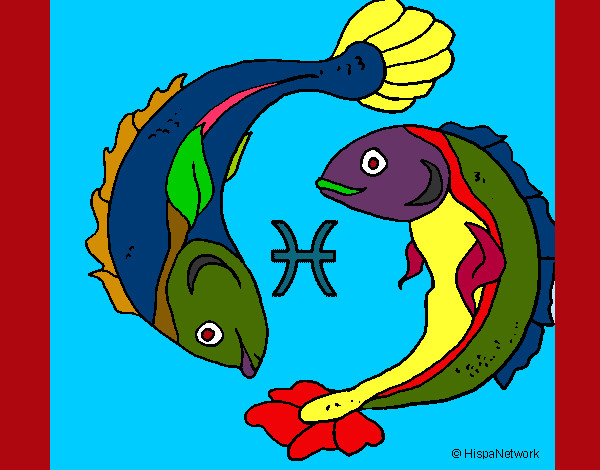 Desenho Pisces pintado por caio