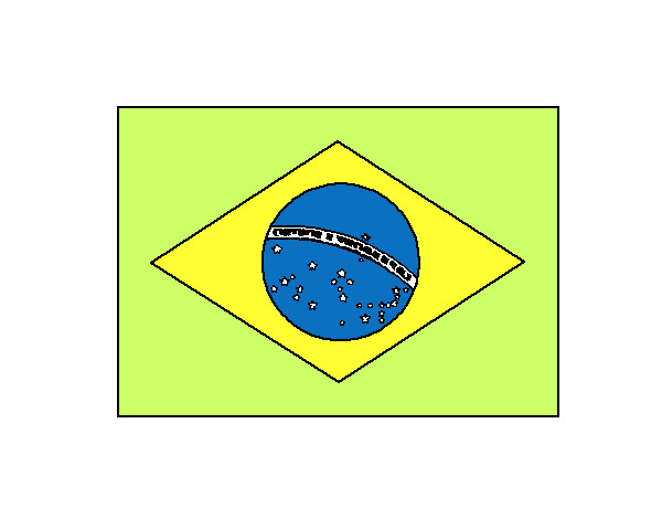 Desenho de bandeira do Brasil de caro pintado e colorido por Eduhhhhh o dia  15 de Dezembro do 2011