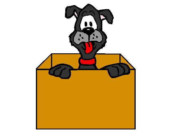 Desenho Cão dentro da caixa pintado por Carol_1
