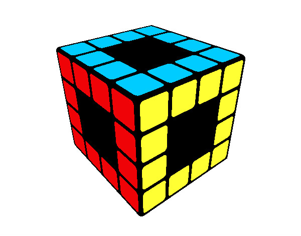 Desenho Cubo de Rubik pintado por Marlon