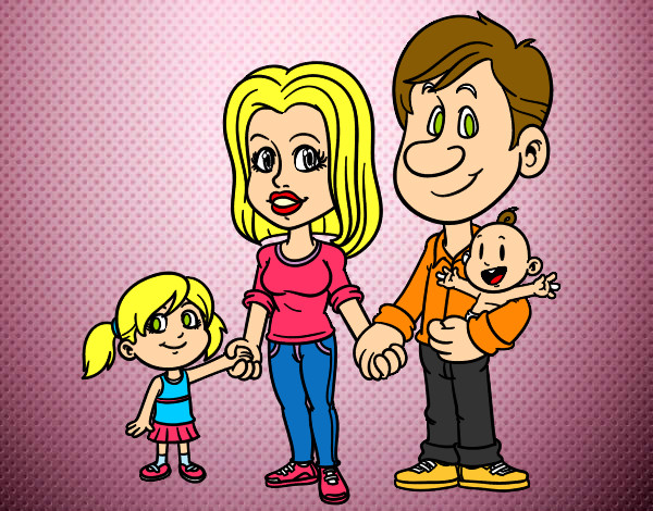 Desenho Família feliz pintado por Lorena