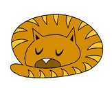 Desenho Gato a dormir pintado por MarlonF