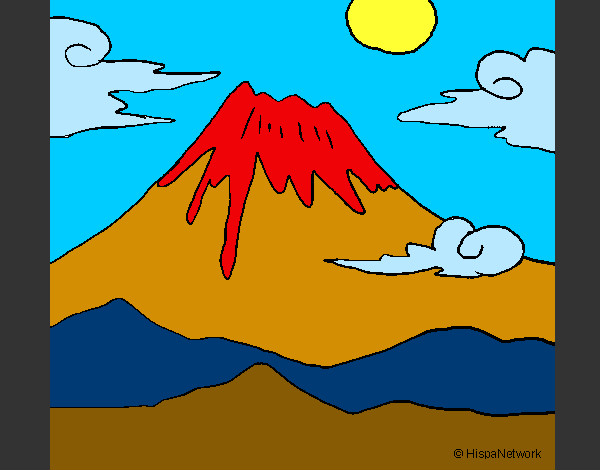 Desenho Monte Fuji pintado por Anny