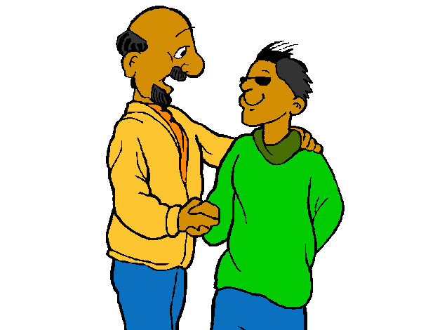 Desenho Pai e filho apertam a mão pintado por MarlonF