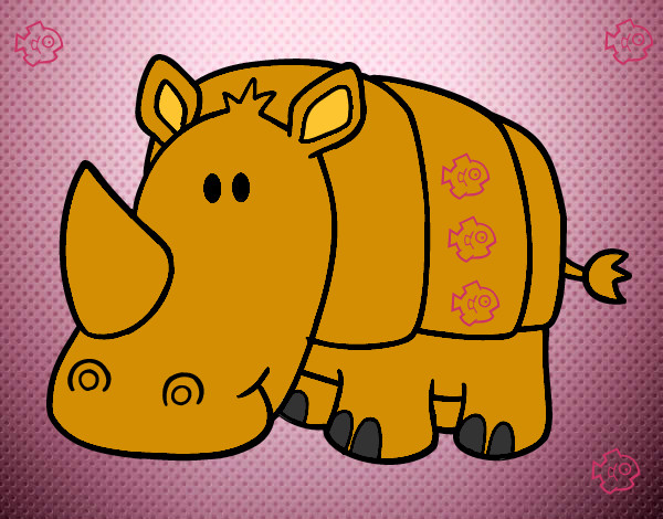 Desenho Rhino bebê pintado por thaw-uchoa