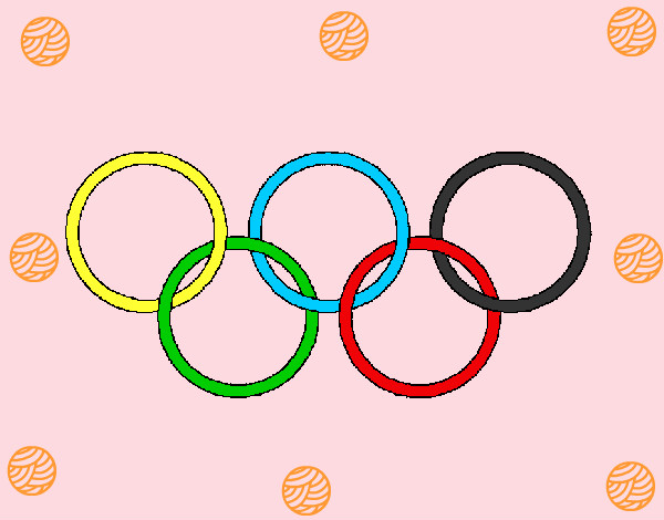 Desenho Argolas dos jogos olimpícos pintado por Lorena