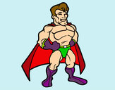 Desenho Super-herói musculoso pintado por manolo