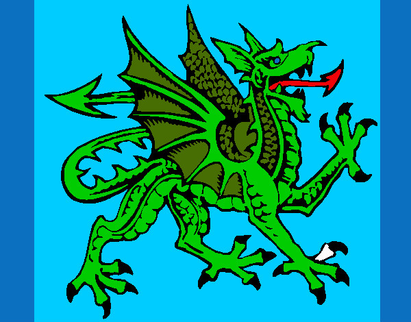 Desenho Dragão agressivo pintado por titicali