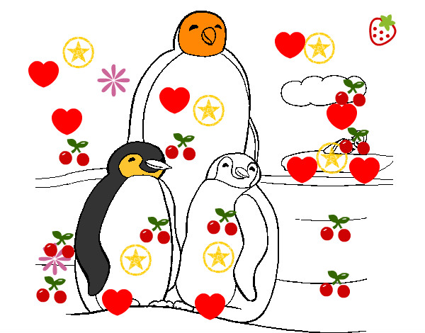 Desenho Familia pinguins pintado por Tsuyoshi