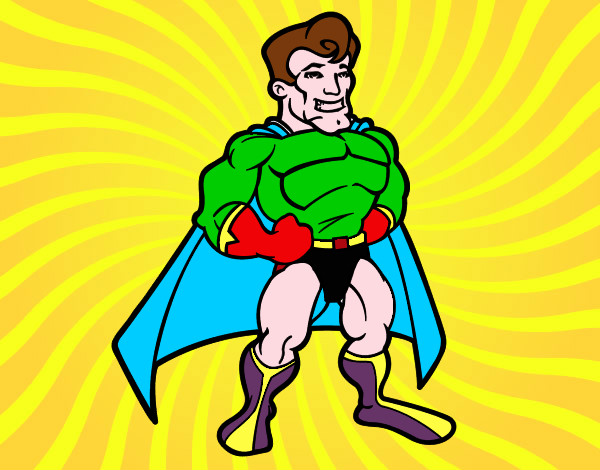 Desenho Super-herói musculoso pintado por MatheusFF