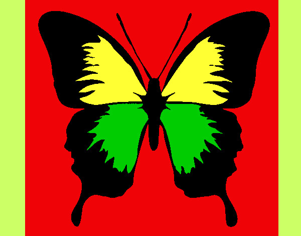 Desenho Borboleta com asas negras pintado por TONYGROSSO