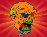 Desenho Cabeça de zombie pintado por pedrohs