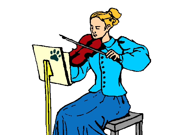 Desenho Dama violinista pintado por Soso