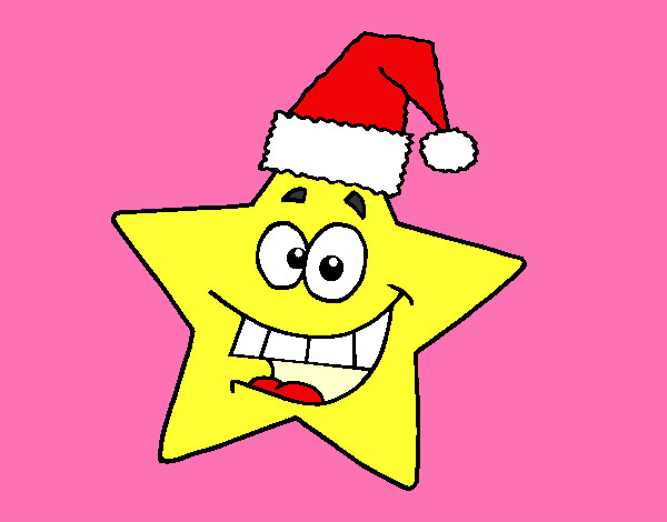 Desenho de estrela de natal pintado e colorido por Dudda o dia 31 de  Dezembro do 2012