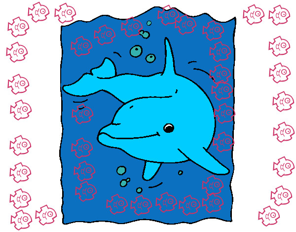 Desenho Golfinho pintado por mar8car2