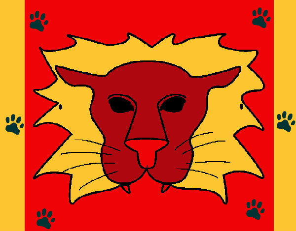 Desenho Leão pintado por dred
