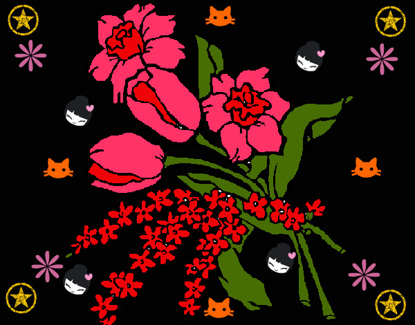 Desenho Ramo de flores pintado por Gabyh