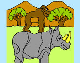 Desenho Rinoceronte e gracioso pintado por Murilo