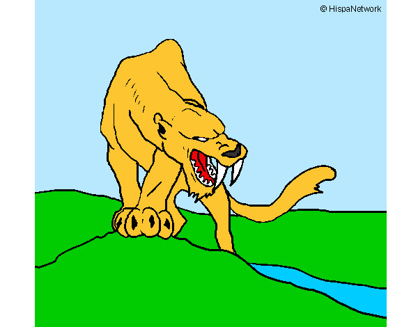 Tigre com dentes afiados