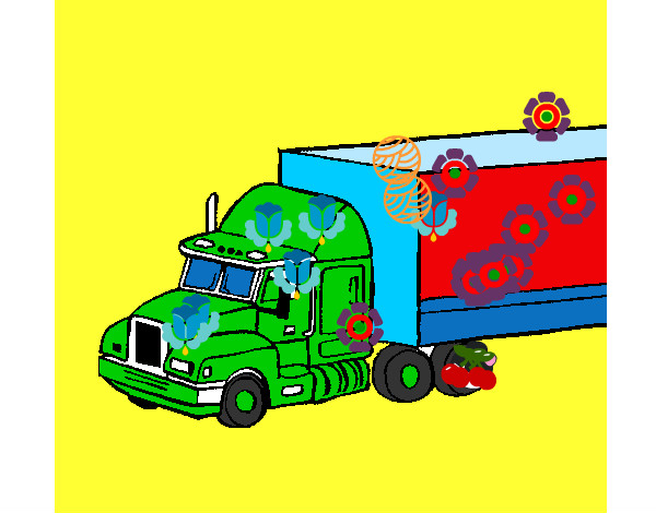 Desenho Camião trailer pintado por TATIANE