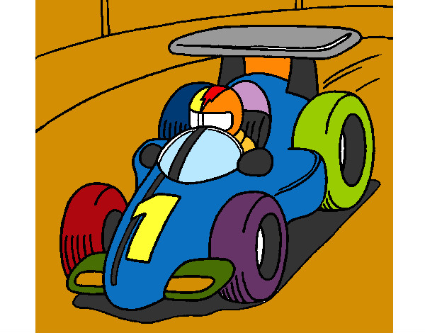 Desenho Carro de corrida pintado por kaio
