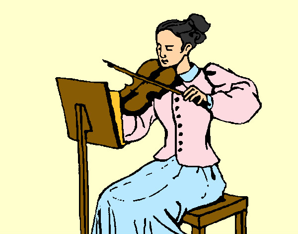 Desenho Dama violinista pintado por DUDI