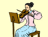 Desenho Dama violinista pintado por DUDI