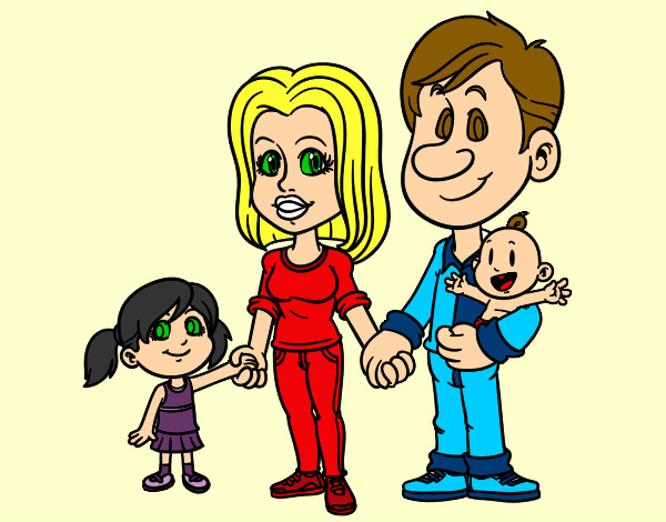 Desenho Família feliz pintado por  poly