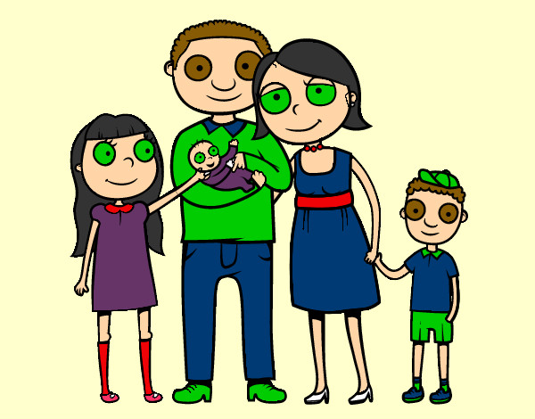 Desenho Família unida pintado por  poly