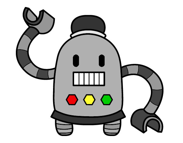 Desenho Robô com braços longos pintado por Japs