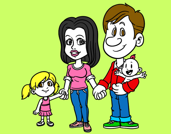 Desenho Família feliz pintado por BEATRIZ