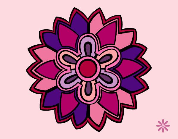 Desenho Mandala em forma flor weiss pintado por Ru_82