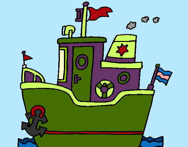 Desenho Barco com âncora pintado por Nilza