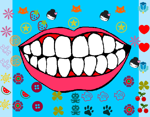 Desenho Boca e dentes pintado por MAITTE