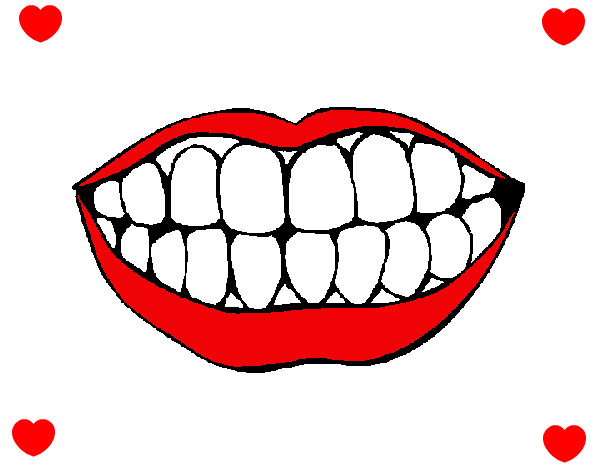 Desenho Boca e dentes pintado por vick