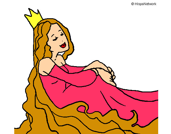 Desenho Princesa relaxada pintado por vick