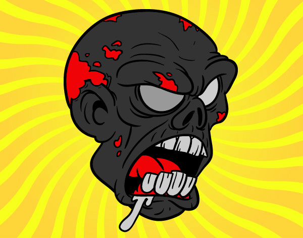 Desenho Cabeça de zombie pintado por arthur