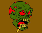 Desenho Cabeça de zombie pintado por bruninho