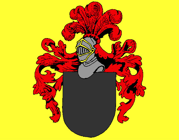 Desenho Escudo de armas e capacete pintado por bruninho