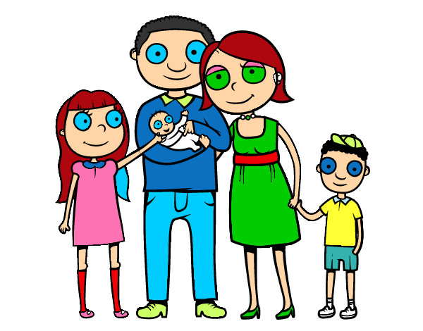Desenho Família unida pintado por Carina